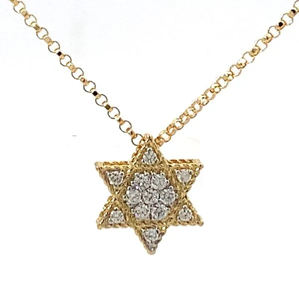 Roberto Coin. 18 Karat Yellow Gold/White Gold Princess Diamond Star of David Saxons Fine Jewelers Bend, OR