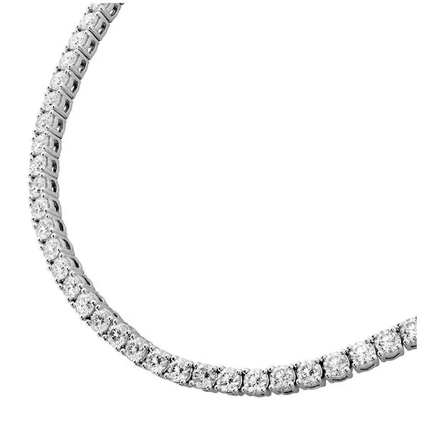 18 Karat White Gold Diamond Uniform 4 Prong Line Necklace Image 2 Saxons Fine Jewelers Bend, OR
