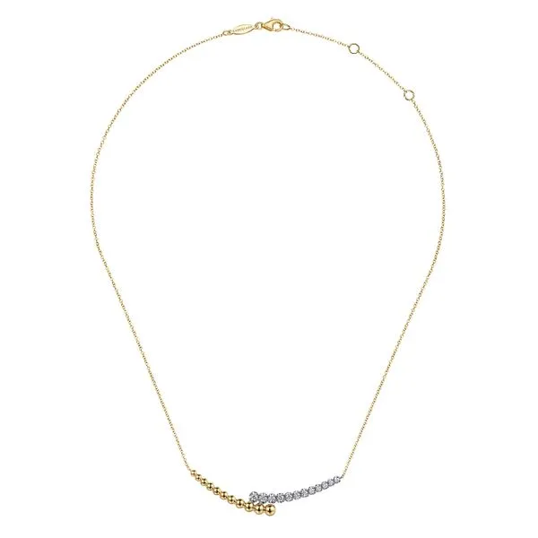 14K White Gold Bujukan Diamond Bar Necklace Image 2 Saxons Fine Jewelers Bend, OR
