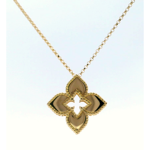 Roberto Coin. 18 Karat Yellow Gold Diamond Petite Venetian Princess Necklace Image 2 Saxons Fine Jewelers Bend, OR