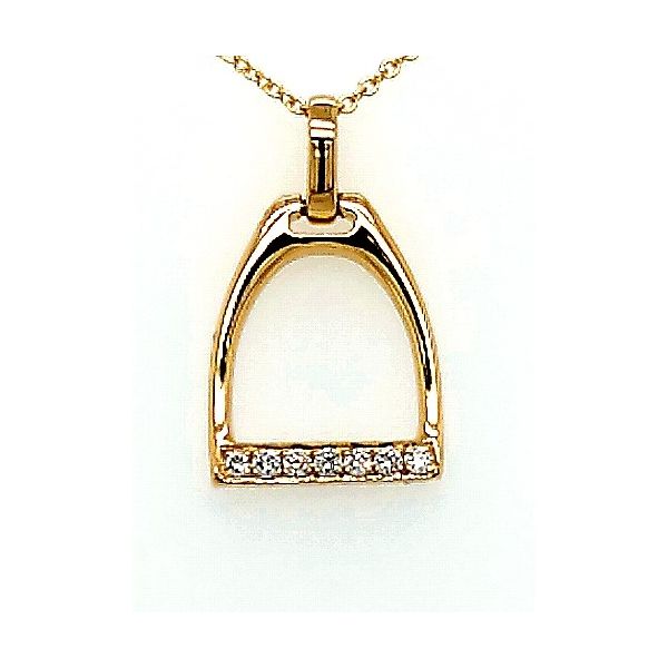 Doves. Yellow Gold Stirrup Pendant Saxons Fine Jewelers Bend, OR