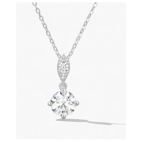 18K White Gold Diamond Aerial Petite Drop Pendant Saxons Fine Jewelers Bend, OR