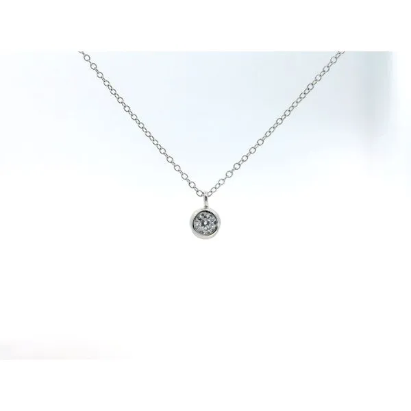 Gabriel & Co.14K WG White Sapphire Bezel Pendant
