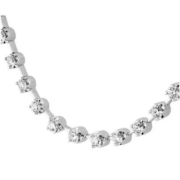 18 Karat White Gold Diamond Serena Station Necklace Image 2 Saxons Fine Jewelers Bend, OR
