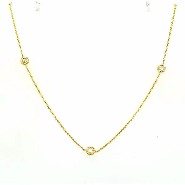 Roberto Coin 18 Karat Yellow Gold 3 Station Necklace Saxons Fine Jewelers Bend, OR