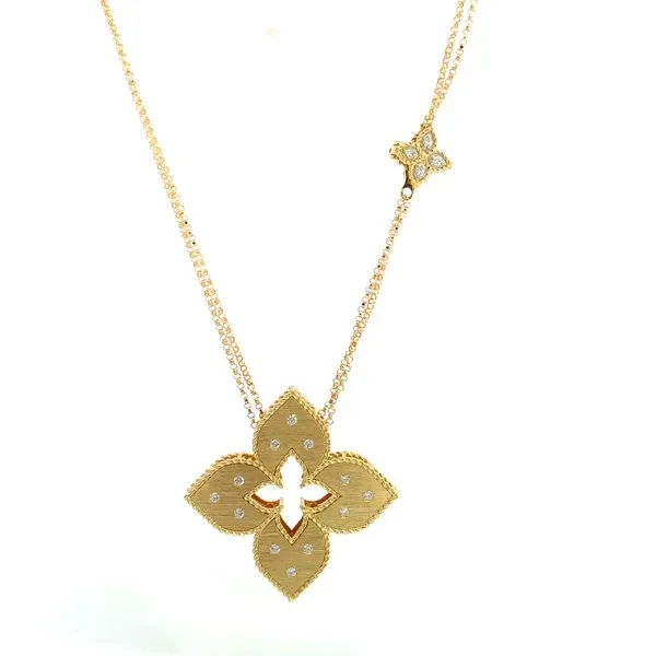 Roberto Coin 18 Karat Yellow Gold/ White Gold Diamond Venetian Princess Necklace Saxons Fine Jewelers Bend, OR