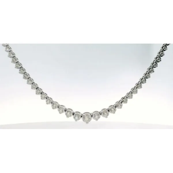 14 Karat White Gold Diamond Graduated Necklace Image 3 Saxons Fine Jewelers Bend, OR