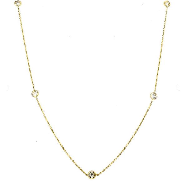 Roberto Coin. 18 Karat Yellow Gold 5 Diamond Station Necklace Saxons Fine Jewelers Bend, OR
