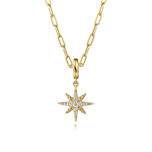 Gabriel & Co.14K Yellow Gold Diamond Star Charm Image 3 Saxons Fine Jewelers Bend, OR