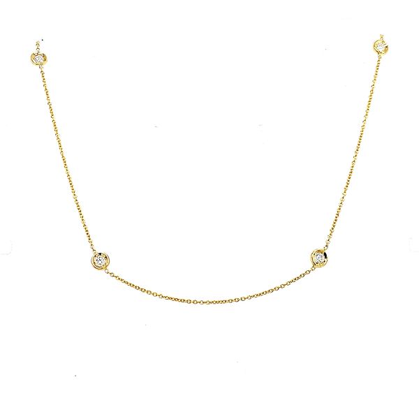 Roberto Coin. 18 Karat Yellow Gold 7 Diamond Station Necklace Saxons Fine Jewelers Bend, OR