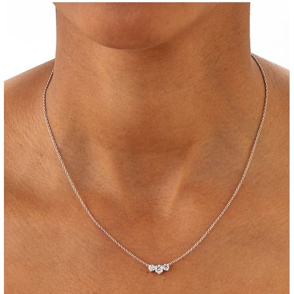 18 Karat White Gold Diamond Trinity Medium Pendant Image 2 Saxons Fine Jewelers Bend, OR