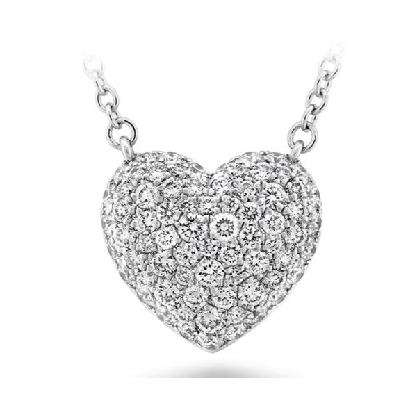 Memoire White Gold Pave Heart Diamond Necklace Saxons Fine Jewelers Bend, OR