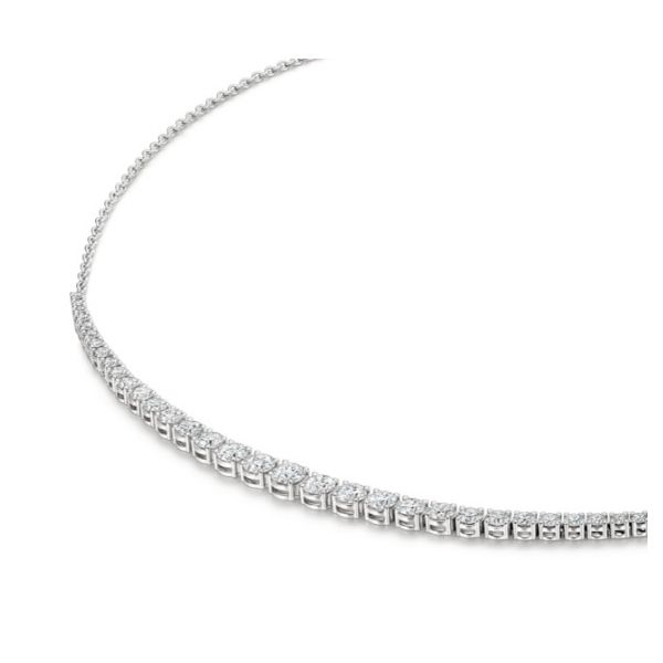 Hearts On Fire Classic 18K White Gold Round Brilliant Diamond Half Line Necklace 3.00cttw GH VS Lobster Clasp 16 Inch Image 2 Saxons Fine Jewelers Bend, OR