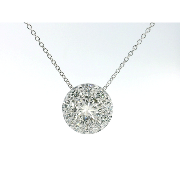 Hearts on Fire. 18 Karat White Gold Fulfillment Diamond Pendant Saxons Fine Jewelers Bend, OR