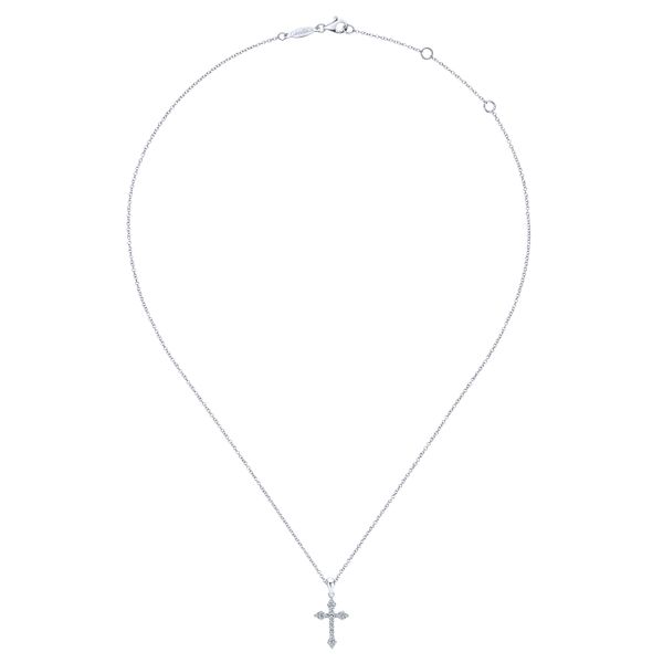 Gabriel & Co.14K WG Diamond Cross Pendant Necklace Image 2 Saxons Fine Jewelers Bend, OR