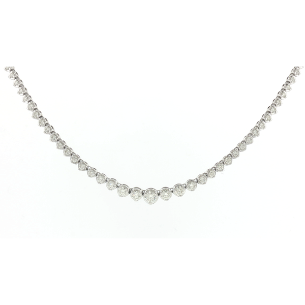 14 Karat White Gold Diamond Graduated Necklace Image 2 Saxons Fine Jewelers Bend, OR