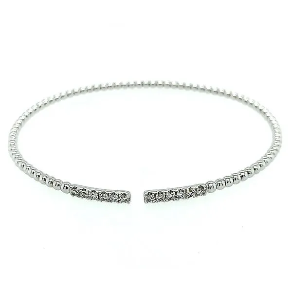 White Gold with Bujukan Bead Diamond Pave Bars Bracelet Saxons Fine Jewelers Bend, OR