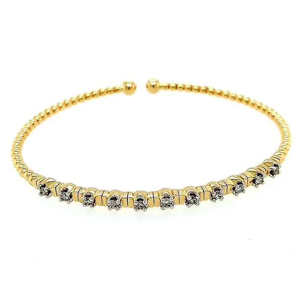 Yellow Gold with Bujukan Bead Diamond Stations Saxons Fine Jewelers Bend, OR