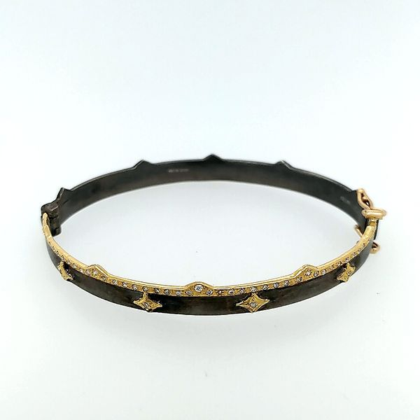 Armenta Silver and Gold Bangle with Diamonds Saxons Fine Jewelers Bend, OR