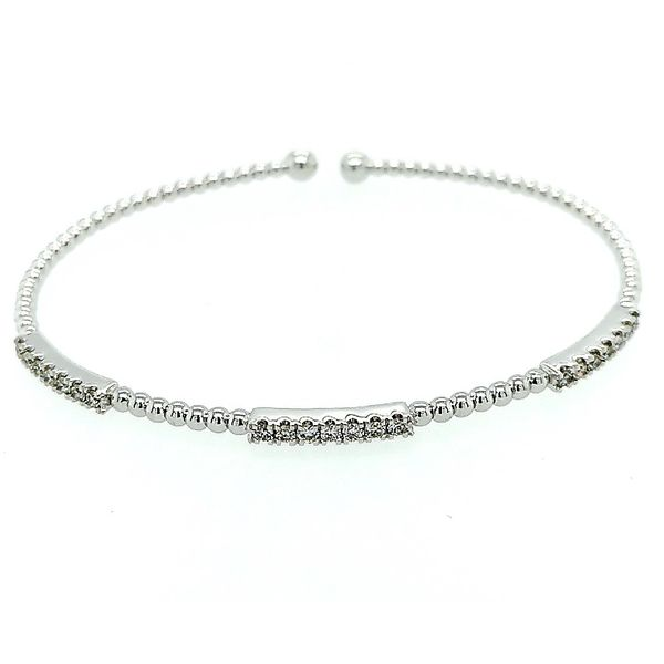 White Gold and Bujukan Bead Diamond Pave Stations Bracelet Saxons Fine Jewelers Bend, OR