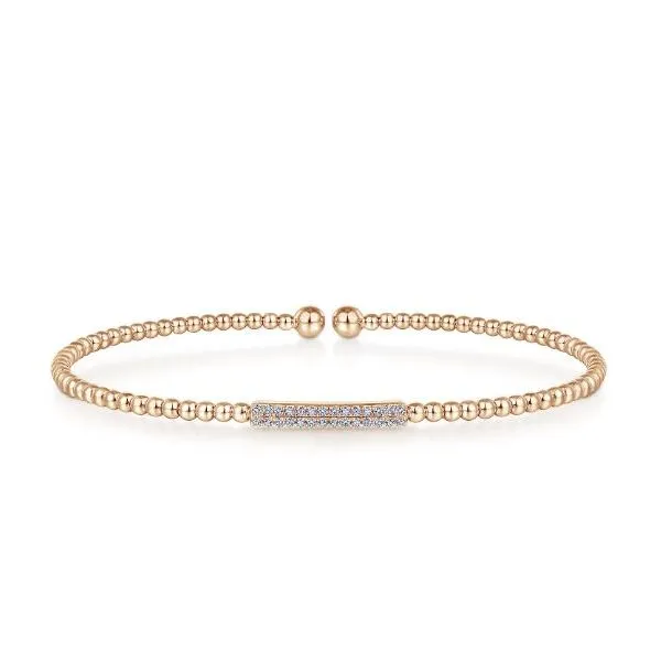 14 Karat Rose Gold Diamond Bead Cuff Saxons Fine Jewelers Bend, OR