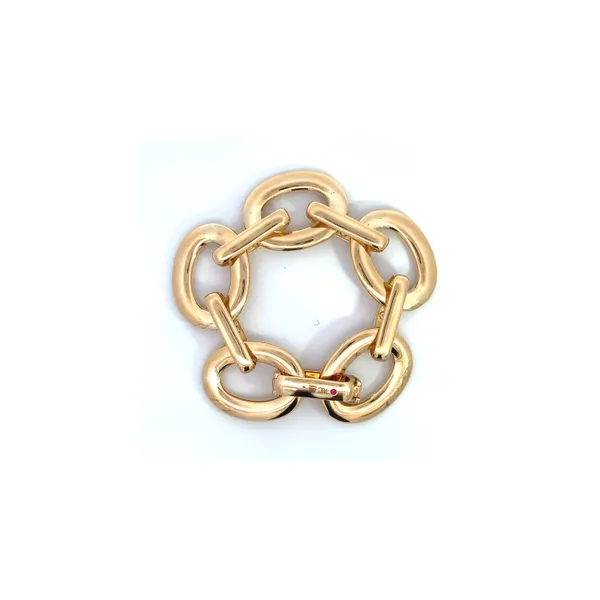 Roberto Coin. 18 Karat Yellow Gold Diamond Duchessa Oval Link Bracelet Image 2 Saxons Fine Jewelers Bend, OR