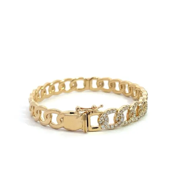 14 Karat Yellow Gold Diamond Interwoven Bangle Image 2 Saxons Fine Jewelers Bend, OR