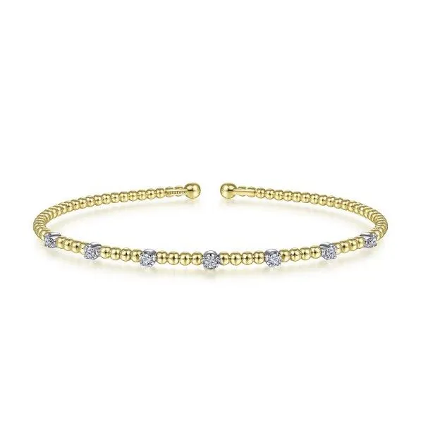 14 Karat Yellow Gold/White Gold Diamond Bangle Saxons Fine Jewelers Bend, OR