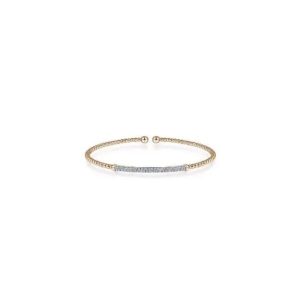 Gabriel & Co. 14 Karat Rose Gold Diamond Bar Split Bangle Saxons Fine Jewelers Bend, OR