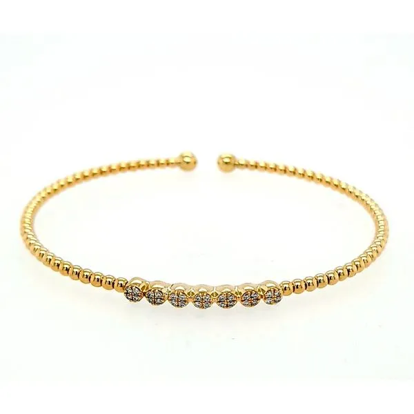 Gabriel & Co. 14 Karat Yellow Gold Bujukan Bead Cuff Saxons Fine Jewelers Bend, OR