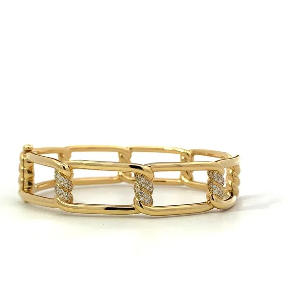 Roberto Coin. 18 Karat Yellow Gold Diamond Cialoma Bangle Saxons Fine Jewelers Bend, OR