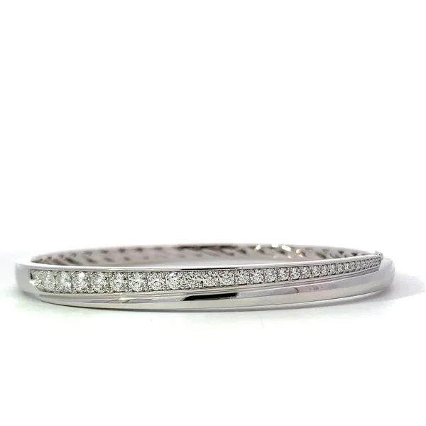 Hearts on Fire. 18 Karat White Gold Diamond Vela Crossover Bangle Saxons Fine Jewelers Bend, OR
