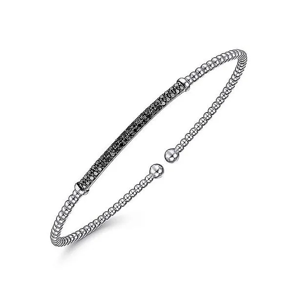 Gabriel & Co. 14 Karat White Gold Black Diamond Bangle Image 2 Saxons Fine Jewelers Bend, OR