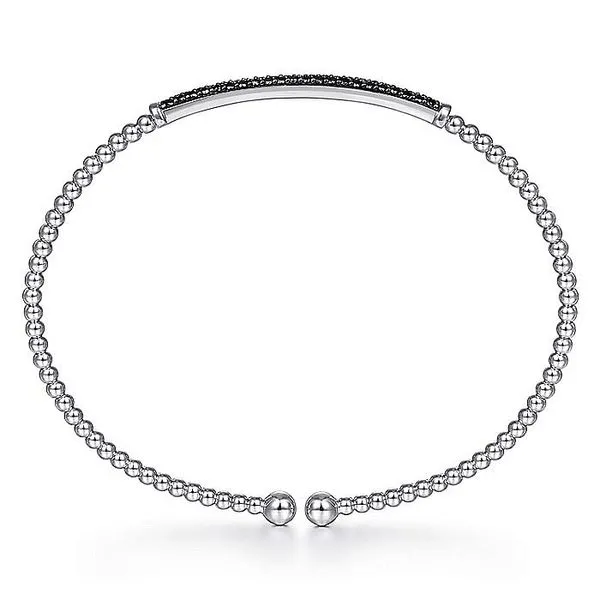 Gabriel & Co. 14 Karat White Gold Black Diamond Bangle Image 3 Saxons Fine Jewelers Bend, OR