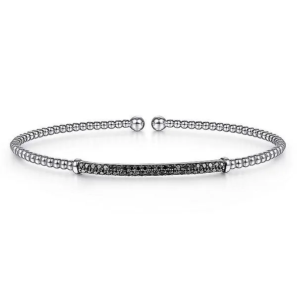 Gabriel & Co. 14 Karat White Gold Black Diamond Bangle Saxons Fine Jewelers Bend, OR