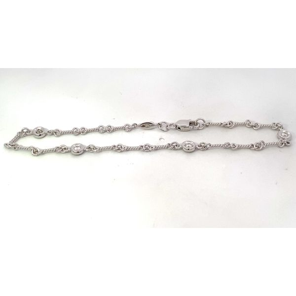 Roberto Coin. 18 Karat White Gold Diamond Dog Bone 4 Station Bracelet Saxons Fine Jewelers Bend, OR