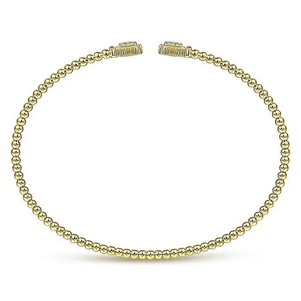 Gabriel & Co. 14 Karat Yellow Gold Bujukan Diamond Hexagon Split Bangle Image 3 Saxons Fine Jewelers Bend, OR