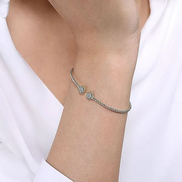 Gabriel & Co. 14 Karat Yellow Gold Bujukan Diamond Hexagon Split Bangle Image 4 Saxons Fine Jewelers Bend, OR