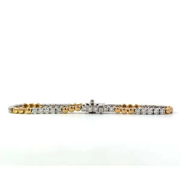14 Karat Yellow Gold/White Gold Diamond Gold Ball Alterna...