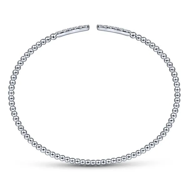 Gabriel & Co. 14 Karat White Gold Diamond Bars Bangle Image 3 Saxons Fine Jewelers Bend, OR