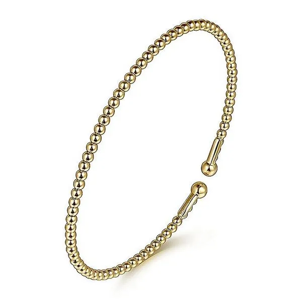 Gabriel & Co. 14 Karat Yellow Gold Beaded Bujukan Bangle Image 2 Saxons Fine Jewelers Bend, OR