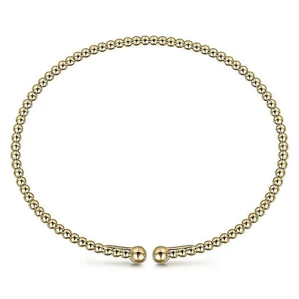 Gabriel & Co. 14 Karat Yellow Gold Beaded Bujukan Bangle Image 3 Saxons Fine Jewelers Bend, OR