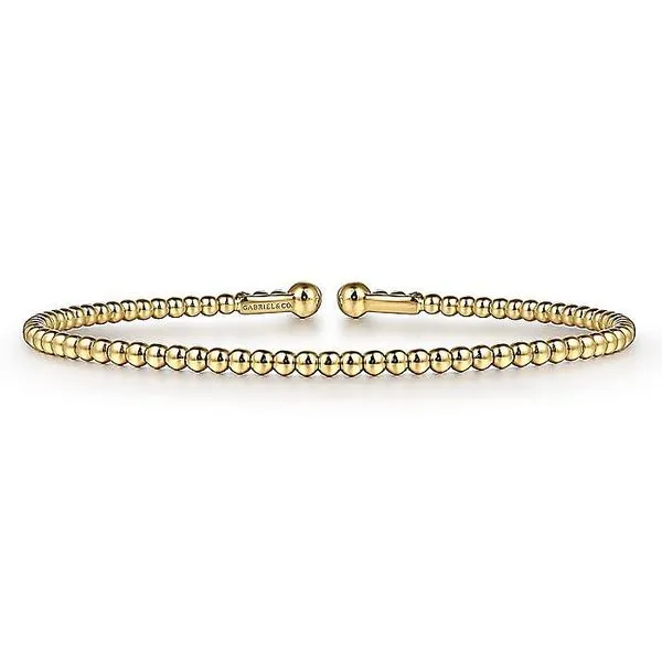 Gabriel & Co. 14 Karat Yellow Gold Beaded Bujukan Bangle Saxons Fine Jewelers Bend, OR