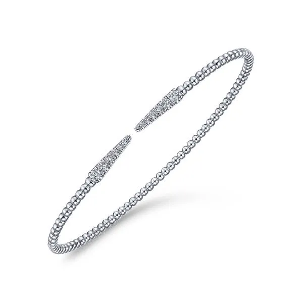 Gabriel & Co. 14 Karat White Gold Diamond Spike Split Bangle Image 3 Saxons Fine Jewelers Bend, OR