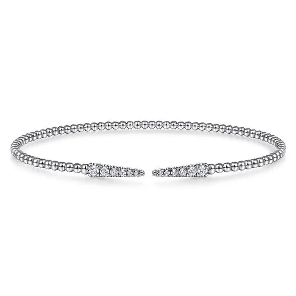 Gabriel & Co. 14 Karat White Gold Diamond Spike Split Bangle Saxons Fine Jewelers Bend, OR