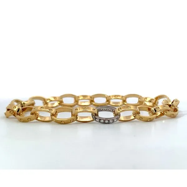 Roberto Coin. 18 Karat Yellow Gold Diamond Pois Moi Chain Bracelet Image 2 Saxons Fine Jewelers Bend, OR
