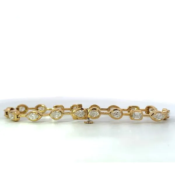 14 Karat Yellow Gold Diamond Various Cuts Bracelet Saxons Fine Jewelers Bend, OR