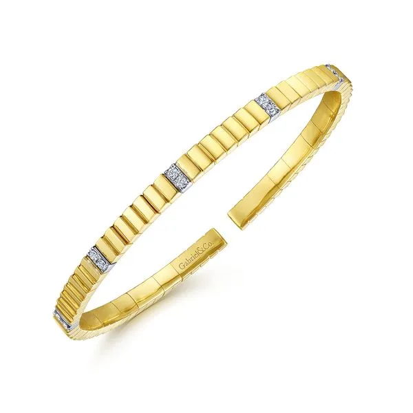 Gabriel & Co. 14 Karat White Gold/Yellow Gold Diamond Bangle similar item image