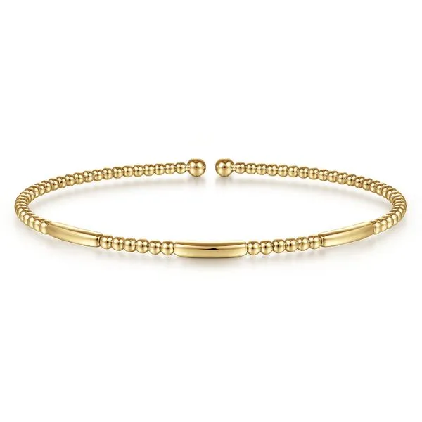 Gabriel & Co. 14 Karat Yellow Gold Bujukan Open Bangle Saxons Fine Jewelers Bend, OR