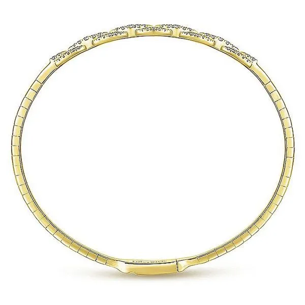 Gabriel & Co. 14 Karat Yellow Gold Diamond Oval Link Bangle Image 3 Saxons Fine Jewelers Bend, OR